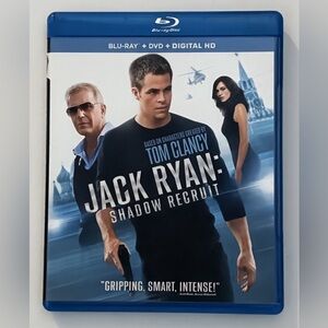 Jack Ryan Shadow Recruit 2014 2 Disc Blu-Ray + DVD Very Good Condition